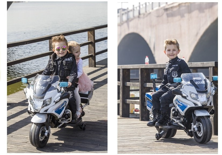Motor na akumulator dla dzieci Lean Toys BMW R1200 Policja Biały (5902808154907) - obraz 11