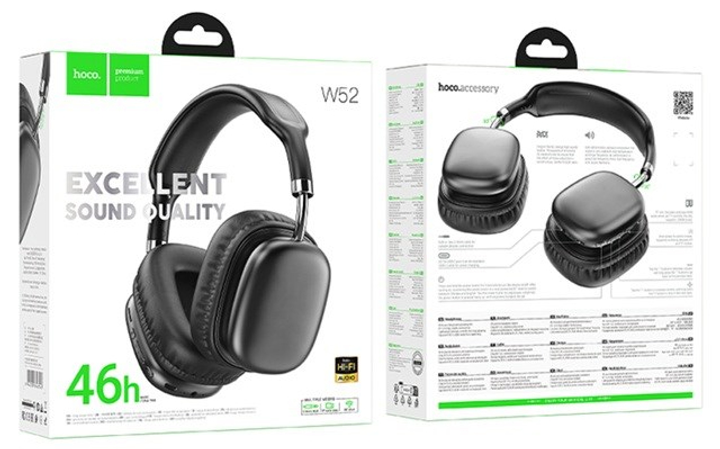 Навушники безпровідні Hoco W52 Black (AKGHO2SBL0040) - зображення 3
