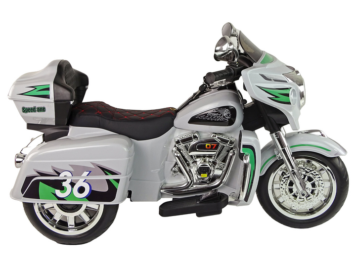 Motor na akumulator dla dzieci Lean Toys Goldwing NEL-R1800GS Trójkołowy Szary (5904665995198) - obraz 11