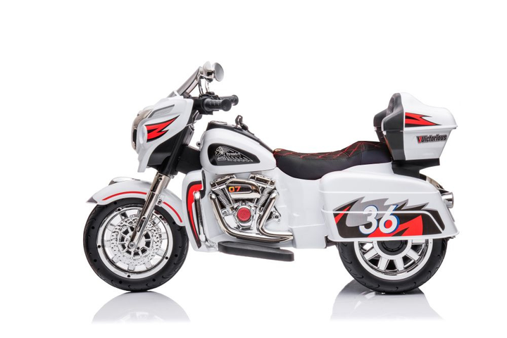 Мотоцикл на акумуляторі для дітей Lean Toys Goldwing NEL-R1800GS Триколісний Білий (5904665995174) - зображення 5