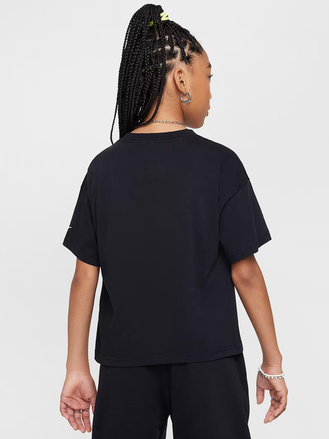 Підліткова футболка для дівчинки Nike G Nsw Tee Graphic Star HM6303-010 147-158 L Чорна (197602727449) - зображення 2
