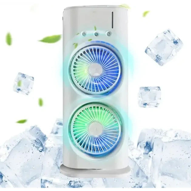 Вентилятор-кондиционер увлажнитель настольный Double-ended Spray Fan (3 скорости) + Пульт + Пакеты для льда в комплекте. - Фото 7 Вентилятор-кондиционер увлажнитель настольный Double-ended Spray Fan (3 скорости) + Пульт + Пакеты для льда в комплекте. - изображение 7