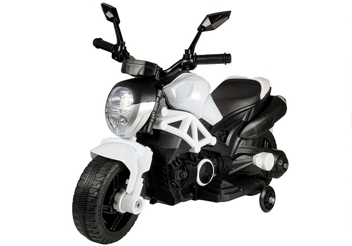 Motocykl elektryczny dla dzieci Lean Toys GTM1188 Biały (5907625584524) - obraz 3