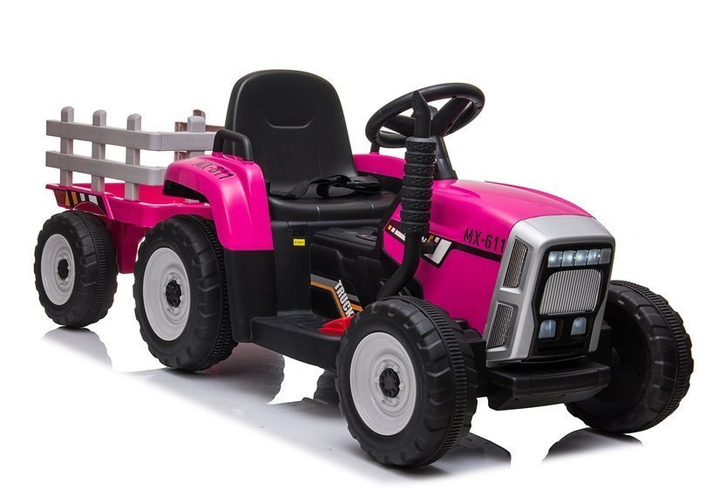 Трактор на акумуляторі Lean Toys XMX611 з причепом Рожевий (5903802452020) - зображення 14