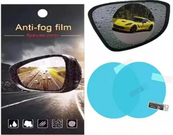 Пленка антидождь для зеркал авто Anti-fog film 95*95 мм, бесцветная защитная пленка от воды бликов и грязи - изображение 3