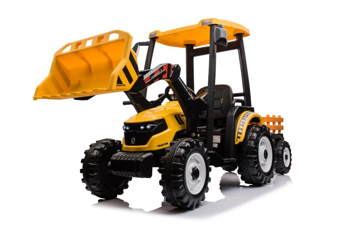 Трактор на акумуляторі Lean Toys Hercules з причепом Жовтий (5904665993880) - зображення 3