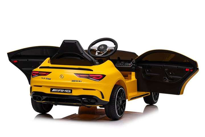 Samochód elektryczny dla dzieci Lean Toys Mercedes CLA 45s AMG 4x4 Żółty (5905991011590) - obraz 2