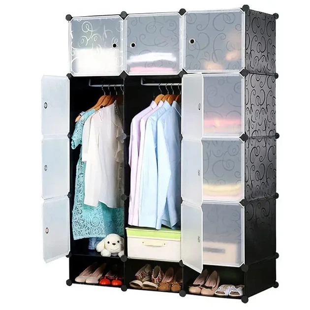 Пластикова складана шафа Storage Cube Cabinet МР 312-62 Чорна - зображення 3