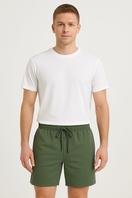 Шорты однотонные мужские 236 5XL Оливковый shop (2000999185236) - изображение 2