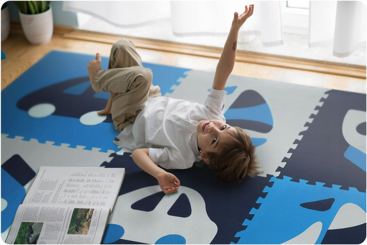 Mata piankowa dla dzieci RICOKIDS 180 x 180 cm 9 szt niebieska (5903890604141) - obraz 7