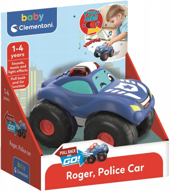 Samochodzik Clementoni Baby Roger, Police Car 17543 (8005125175437) - obraz 1