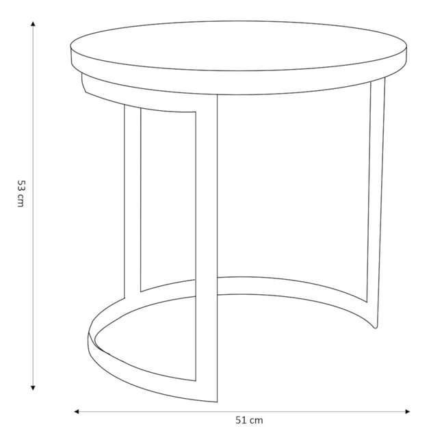 Набір журнальних столиків HOMLA Harvey дерев'яних 53x51/43x43 см (5902869927175) - зображення 2