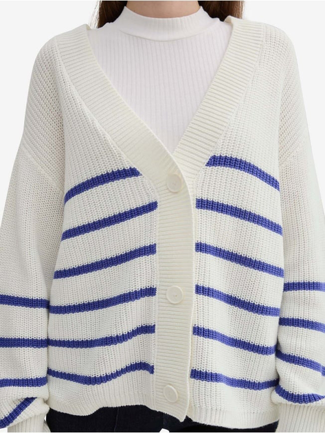 Кардиган жіночий Tom Tailor 1043311 XS Білий/Синій (4067672996846) - зображення 4