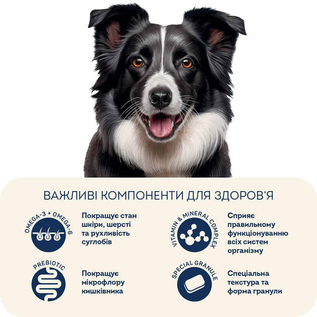Сухий корм для активних дорослих собак і юніорів середніх та великих порід Ягнятина та рис For active adult and junior dogs, 300 г - зображення 5