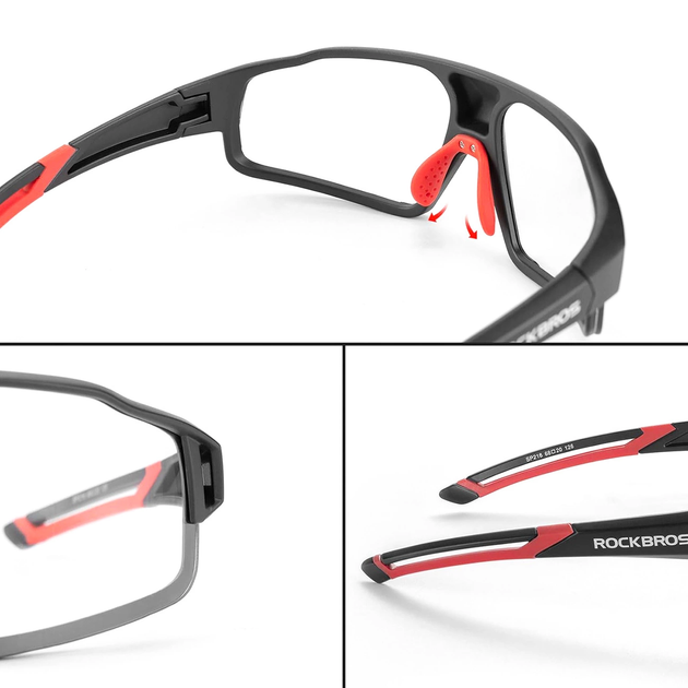 Окуляри велосипедні Rockbros SP216BK Black-Red (5907769362316) - зображення 4