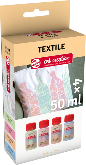 Набір фарб Talens Art Creation Textile Set Pastel 4 x 50 мл (8712079443023) - зображення 2