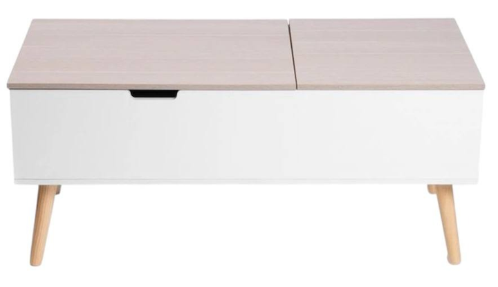 Stolik kawowy HOMLA ANZABI z podnoszonym blatem 105 x 50.5 x 43.5 cm biały (5906496712050) - obraz 2