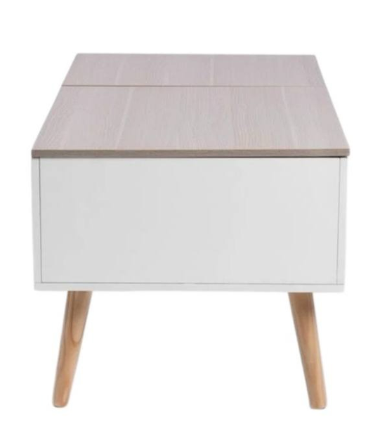 Stolik kawowy HOMLA ANZABI z podnoszonym blatem 105 x 50.5 x 43.5 cm biały (5906496712050) - obraz 3