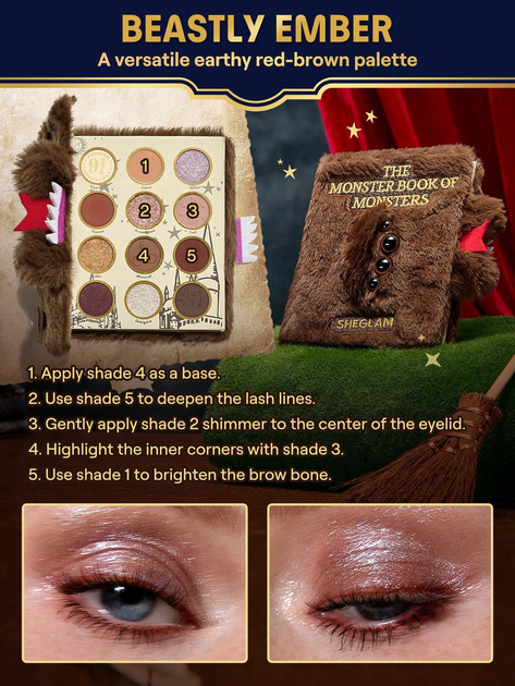 Палетка теней SHEGLAM Monster Book Of Monsters X Harry Potter collection Palette 13.5г - изображение 4
