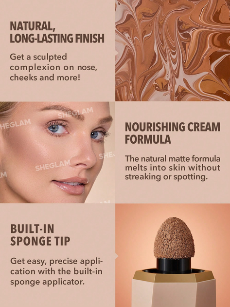 Жидкий кремовый контур SHEGLAM Sun Sculpt Liquid Contour оттенок Soft Tan 5.2 мл - изображение 6