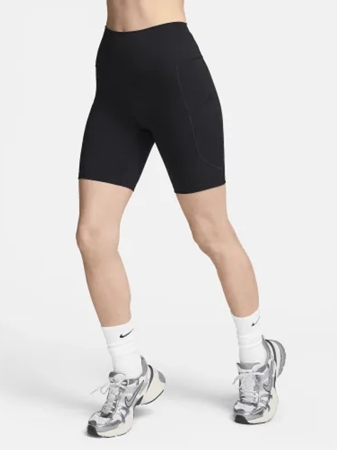 Спортивні шорти жіночі Nike W Nk Df One Hr 8In Pkt Short FZ6758-010 L Чорні (197594432550) - зображення 3
