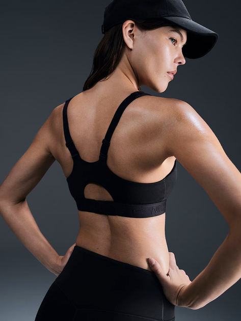 Спортивний топ для бігу жіночий Nike W Nk Df Indy Hgh Spt Bra FD1068-010 S Чорний (197593084620) - зображення 2
