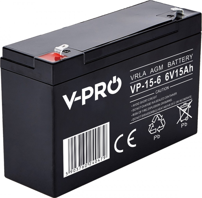 Акумуляторна батарея Volt Polska AGM VPRO 6V 15 Ah (6AKAAGM615) - зображення 1