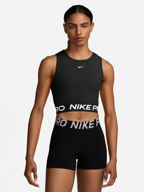 Спортивний топ для бігу жіночий Nike Pro Df 365 Crop Tank FZ3615-010 XS Чорний (197596343144) - зображення 1