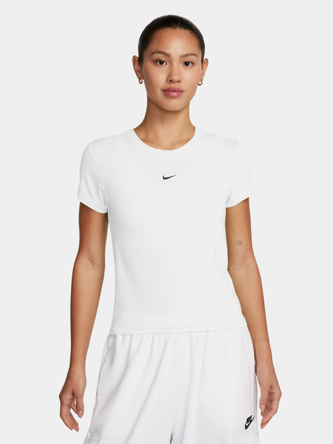 Koszulka damska Nike W Nsw Nk Chll Knt Md Crp FV5508-100 XS Biała (197594266766) - obraz 5