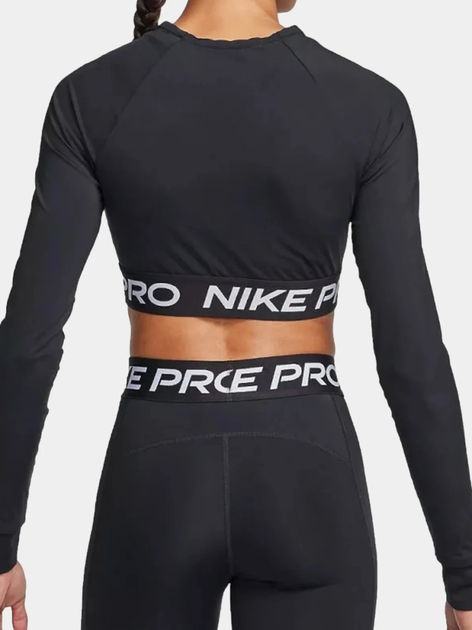 Top sportowy damski z długim rękawem Nike Pro Df 365 Crop Ls FV5484-010 XL Czarny (196975041206) - obraz 2