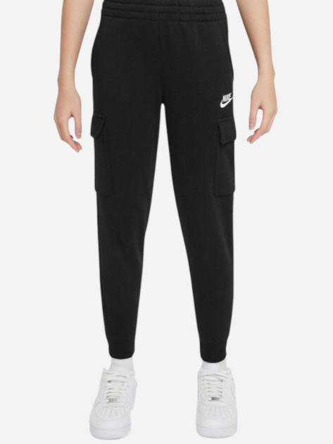 Дитячі теплі спортивні штани-джоггери для хлопчика Nike K Nsw Club Flc Crgo Pnt Lbr FD3012-010 128-137 S Чорні (196607242759) - зображення 1