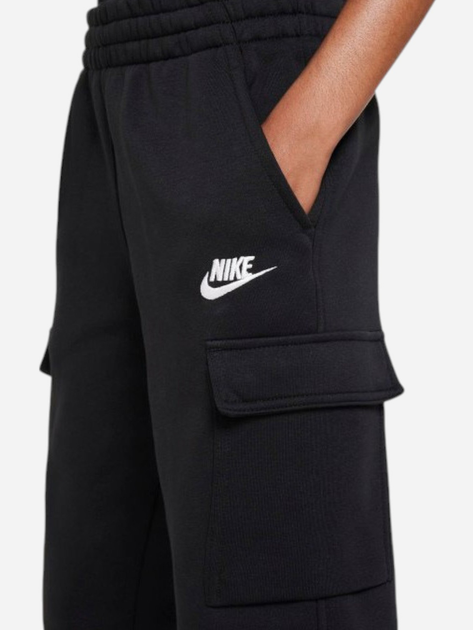 Підліткові теплі спортивні штани-джоггери для хлопчика Nike K Nsw Club Flc Crgo Pnt Lbr FD3012-010 158-170 XL Чорні (196607242780) - зображення 4