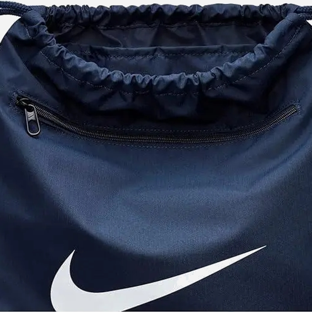 Рюкзак чоловічий спортивний 18 л вміщує формат А4 Nike Nk Brsla Drawstrng DM3978-410 Темно-синій (195244773930) - зображення 3
