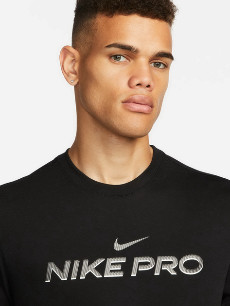 Спортивна футболка довга чоловіча Nike M Nk Df Tee Db Pro FJ2393-010 M Чорна (196607145203) - зображення 4