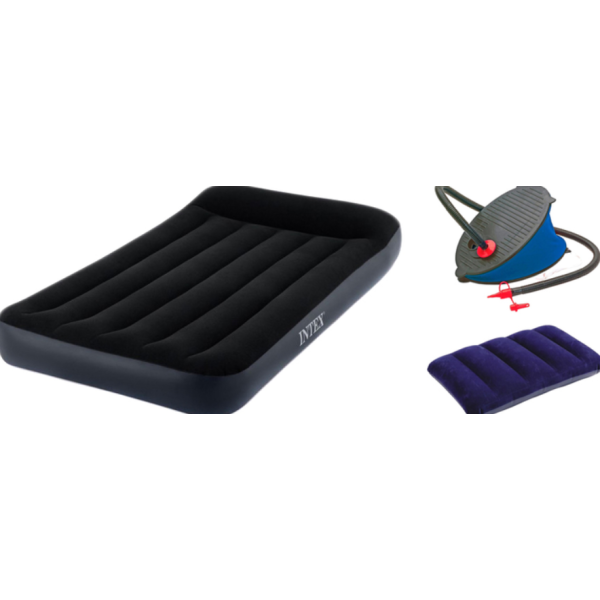 Надувной матрас с подголовником и электронасосом Intex 191x99x25 см Pillow Rest Classic Bed (IND-64146) - Фото 3 Надувной матрас с подголовником и электронасосом Intex 191x99x25 см Pillow Rest Classic Bed (IND-64146) - изображение 3