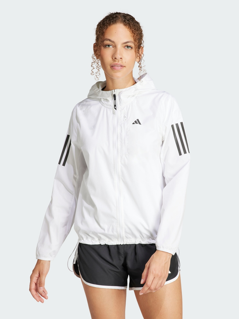 Спортивная ветровка для бега с капюшоном женская Adidas Own The Run IK7445 S Белая (4067887009515) 