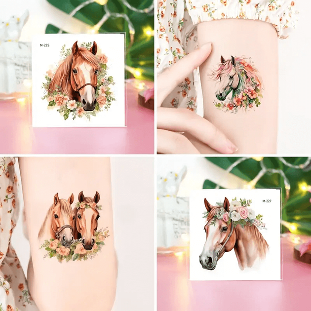 Набор "Лошади" из 20 временных тату по 6*6 см (Horses-20-01) - Фото 2 Набор "Лошади" из 20 временных тату по 6*6 см (Horses-20-01) - изображение 2