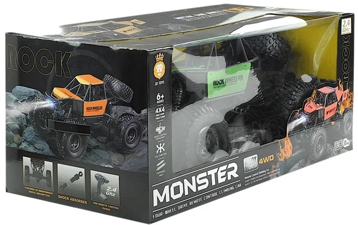 Auto zdalnie sterowane Lean Toys Monster Truck Jeep na resorach 1:8 Zielone (4388) (5907625582285) - obraz 1