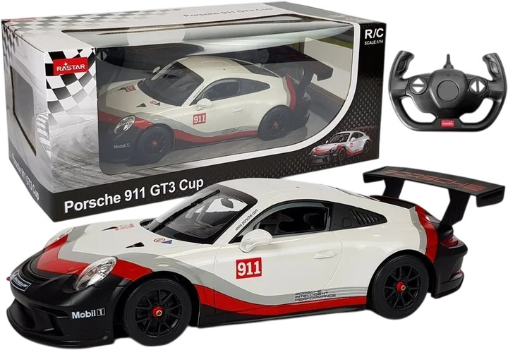 Машинка на радіокеруванні Rastar Porsche 911 GT3 Cup 1:14 Біла (6008) (5904204751865) - зображення 2
