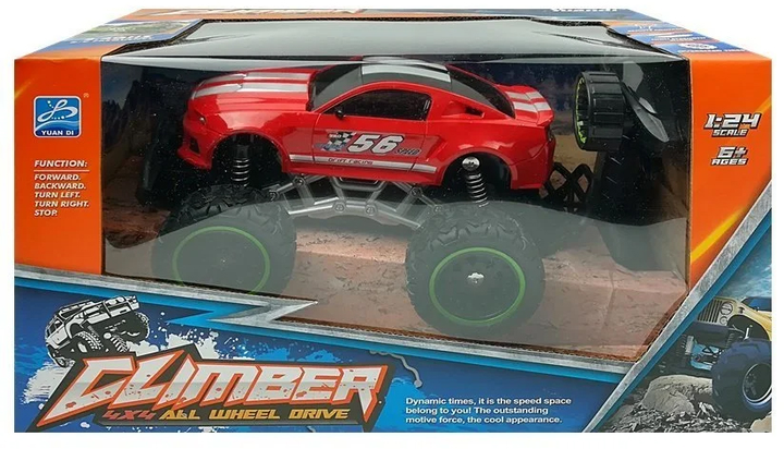 Машинка на радіокеруванні Lean Toys з високими колесами 6.5 км/год Червона (6663) (5908275994688) - зображення 1