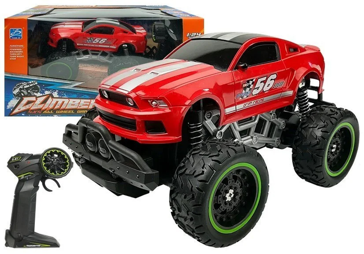 Машинка на радіокеруванні Lean Toys з високими колесами 6.5 км/год Червона (6663) (5908275994688) - зображення 2