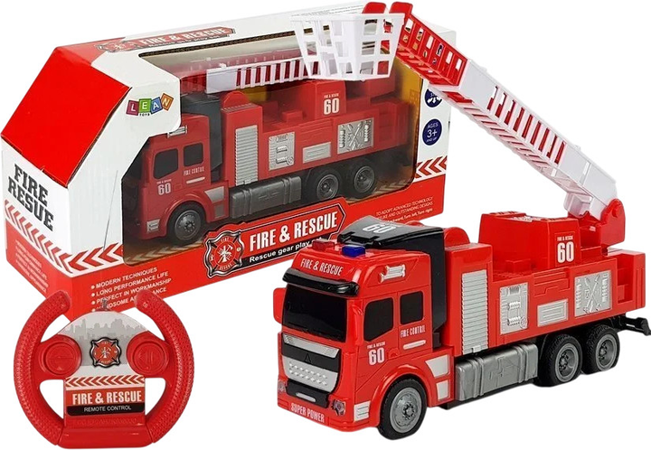 Wóz strażacki zdalnie sterowany Lean Toys Czerwony (7222) (5904665996546) - obraz 2
