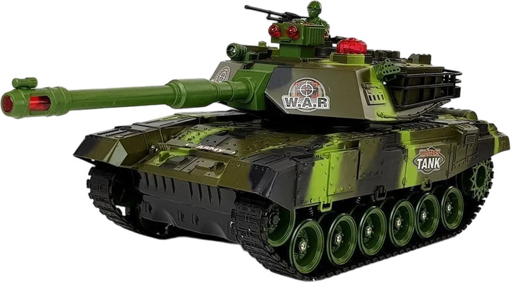 Czołg zdalnie sterowany Lean Toys ze światłami, odgłosami oraz strzelaniami 2.4 Ghz Zielony (7541) (5904665996515) - obraz 3