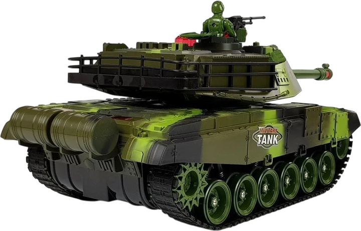 Czołg zdalnie sterowany Lean Toys ze światłami, odgłosami oraz strzelaniami 2.4 Ghz Zielony (7541) (5904665996515) - obraz 4