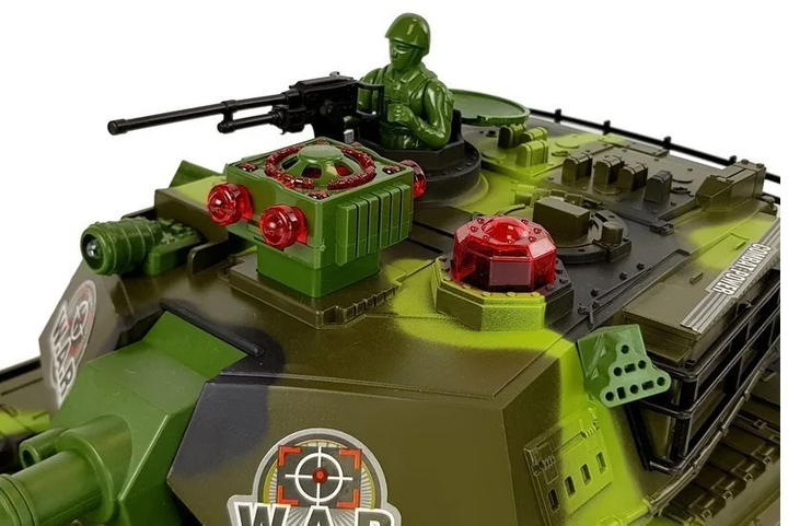 Czołg zdalnie sterowany Lean Toys ze światłami, odgłosami oraz strzelaniami 2.4 Ghz Zielony (7541) (5904665996515) - obraz 5