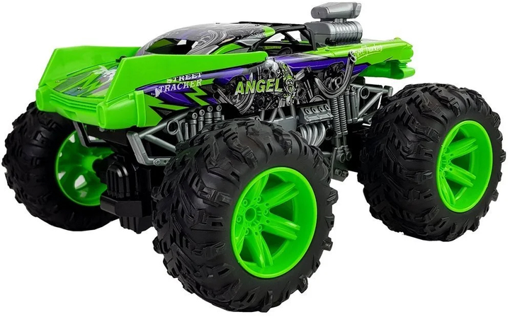 Auto terenowe zdalnie sterowane Lean Toys z dużymi kołami RC 1:14 2.4G Zielone (7730) (5903802453201) - obraz 4