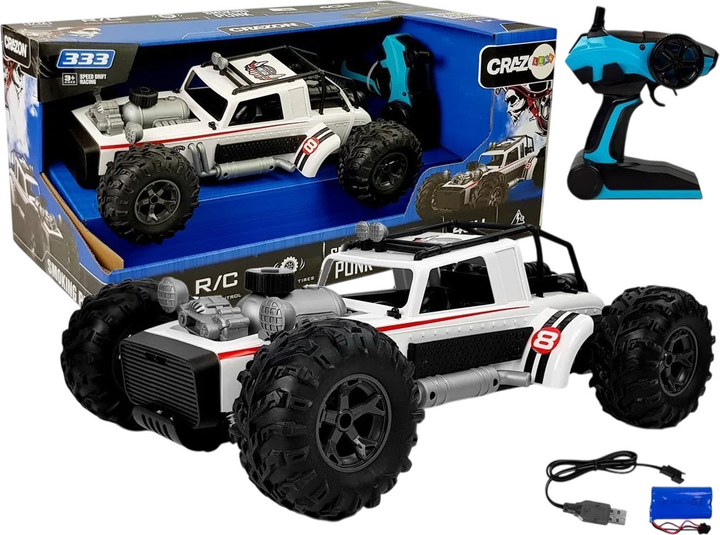 Auto terenowe zdalnie sterowane Lean Toys Buggy z parą wodną 1:12 2.4G 20 km/h Białe (7733) (5903802453232) - obraz 2