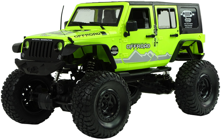 Auto terenowe zdalnie sterowane Lean Toys Rock Crawler z amortyzatorem 2.4 GHz 4 x 4 Zielone (7751) (5903802453423) - obraz 3