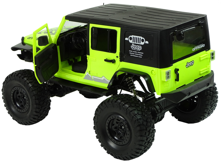 Auto terenowe zdalnie sterowane Lean Toys Rock Crawler z amortyzatorem 2.4 GHz 4 x 4 Zielone (7751) (5903802453423) - obraz 6