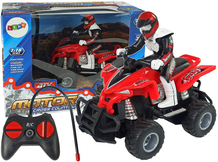Quad zdalnie sterowanyny Lean Toys 1:16 Czerwony (9385) (5904204754019) - obraz 2